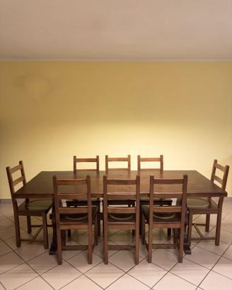 Tavolo Fratino in Legno Massello + 8 Sedie
