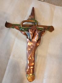 Crocifisso artigianale in rame 