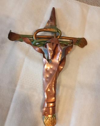 Crocifisso artigianale in rame 