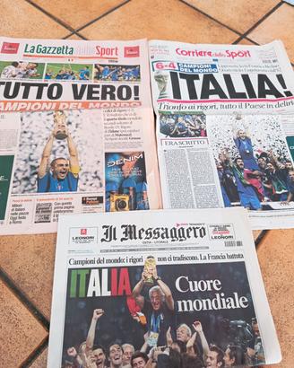 Quotidiani originali vittoria Italia Mondiali 