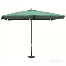 Ombrellone da Giardino 2 x 3 m in Legno Telo Verde