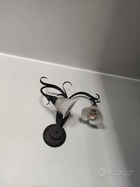 Aplic a muro più plafoniera 10 luci ferro battuto