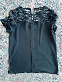 Blusa Zara Basic color blu mare,