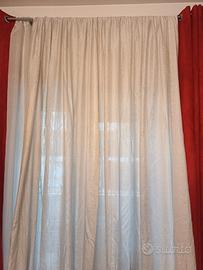 2 teli tende 196x h 297 bianco tessuto damascato 