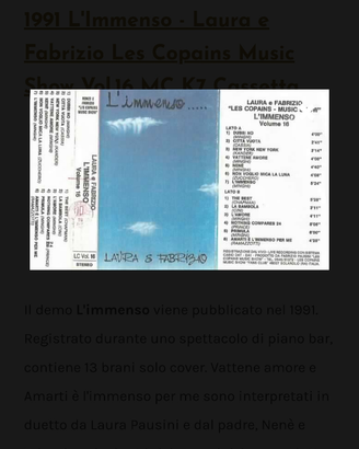 Cassetta Laura Pausini l'immenso