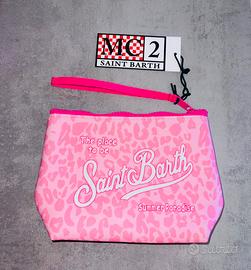 Pochette Saint Barth rosa leopardata nuova