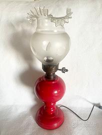 Lampada a olio vittoriana convertita in lampada