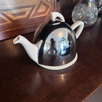 Teiera Vintage Anni ’40 in Ceramica e Acciaio