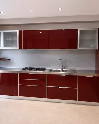 Cucina moderna completa bordeaux lucida