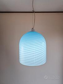 lampadario vetri murano 023 swirl azzurro