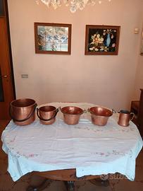 Set Pentole in Rame Vintage