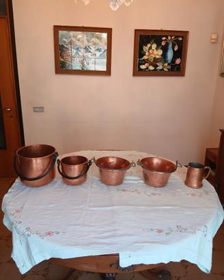 Set Pentole in Rame Vintage