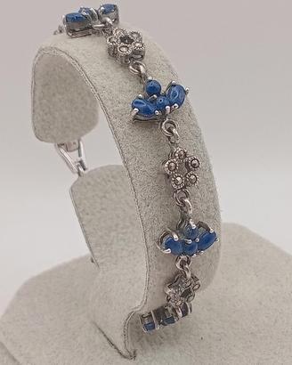 bracciale vintage art decò argento lapislazzuli 