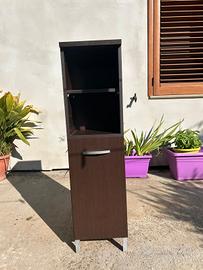 mobiletto a colonna salvaspazio  marrone scuro