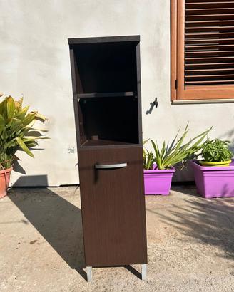 mobiletto a colonna salvaspazio  marrone scuro