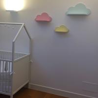 Tre mensole a nuvola color pastello