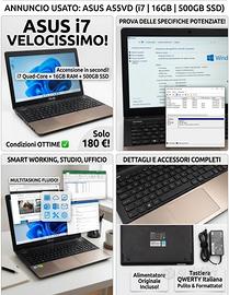 Notebook ASUS i7 | 16GB RAM | SSD 500GB