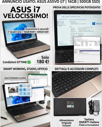 Notebook ASUS i7 | 16GB RAM | SSD 500GB