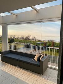 Divano da esterno in rattan sintetico