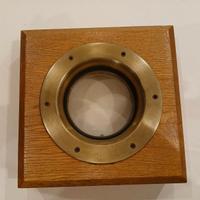 Specchio a oblò nautico in ottone antico