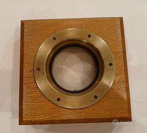 Specchio a oblò nautico in ottone antico