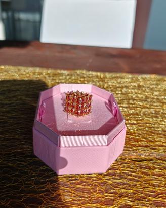 Anello Swarovski Chroma rosso fermasciarpa NUOVO