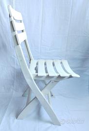 ✅Coppia Sedie Pieghevoli da Giardino Bianche PVC