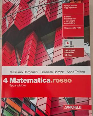 Libro scolastico nuovo Matematica.rosso 4 terza ed