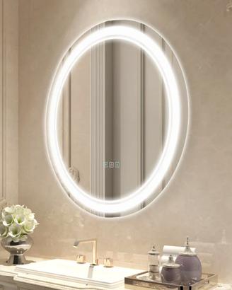 Specchio Rotondo da Bagno a LED Montaggio a Parete