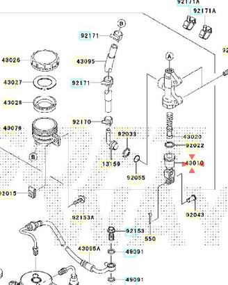Asta pompa freno posteriore Kawasaki ER-6F 4301010