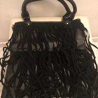 Borsa con frange nera