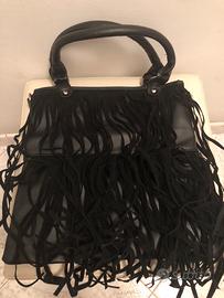 Borsa con frange nera