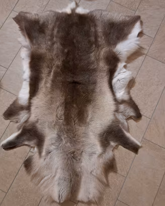 Coppia di tappeti di pelliccia di renna