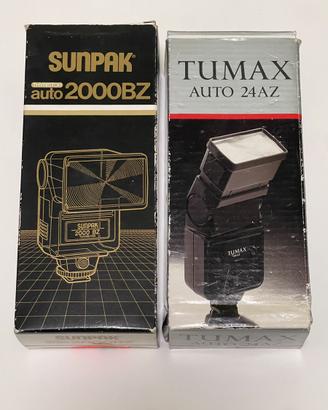 Flash Vintage SUNPAK 2000BZ e TUMAX 24AZ + Scatole