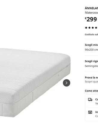 Materasso Ikea ANNELAND singolo 90 x 200 24cm