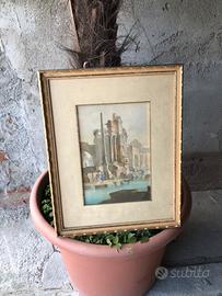 Quadro città antica sull’acqua