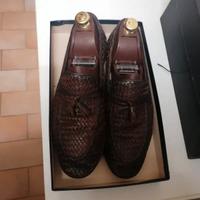 Mocassino Sartoriale ,pelle intrecciata