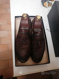 Mocassino Sartoriale ,pelle intrecciata