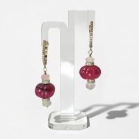 Orecchini con Rubini e Quarzo Rosa Naturali