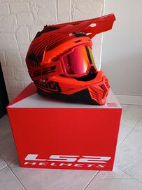 casco Ls2 con visiera Rosso/Arancione  taglia S
