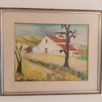 Quadro villa, cornice color argento.