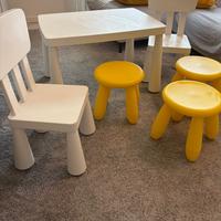 Tavolo indoor outdoor bambini Ikea con 5 sedie