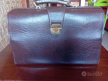 Borsa da lavoro in pelle marrone