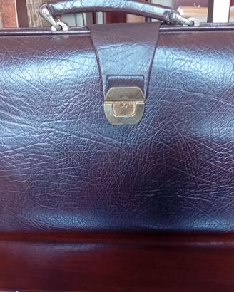 Borsa da lavoro in pelle marrone