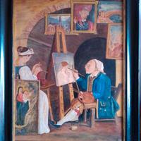 Dipinto olio su tela, Artista nello studio