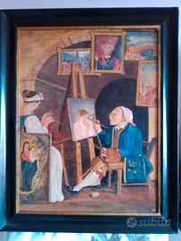 Dipinto olio su tela, Artista nello studio