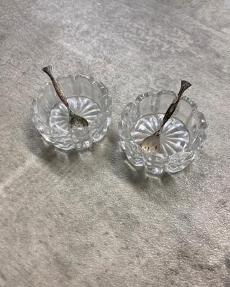 Saliera con cucchiaini in argento