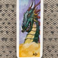 Segnalibro ad acquerello originale drago Famelico