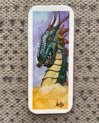 Segnalibro ad acquerello originale drago Famelico