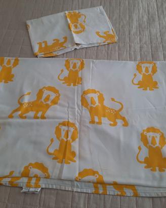 Copripiumino leoni bambini e 2 lenz. sotto angoli